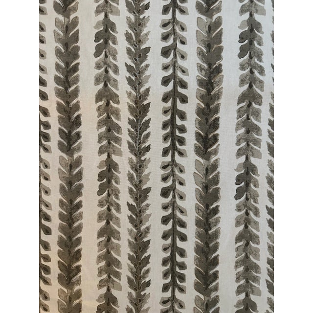 Traditional Vanguard Morning Glory Embroidered and Printed Fabric 3 3/8 Yards For Sale - Image 3 of 4