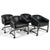 This handsome set of four D.I.A. chairs feature a barrel back, an external frame finished in "midnight chrome" that...