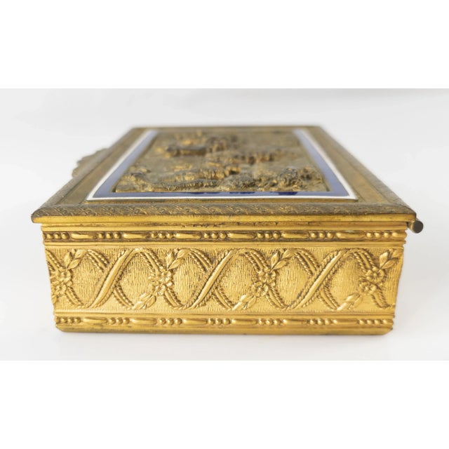French Gilt Bronze and Enamel Cigarette or Trinket Box For Sale - Image 9 of 13