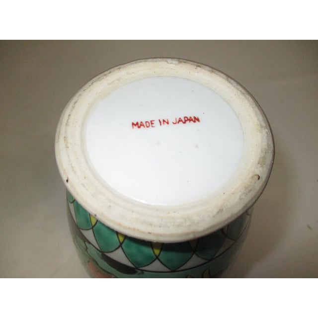 1940s Vintage Hand-Painted Porcelain Peacock Vase For Sale - Image 5 of 5