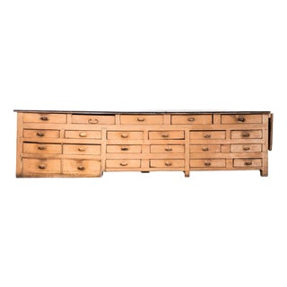 French Four Metre Bank of Drawers, 1930s For Sale