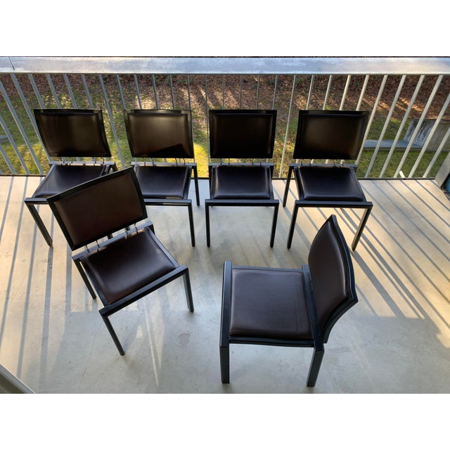 Quadro Chairs in Leather by Bruno Rey for Dietikon, 1990s, Set of 6 For Sale - Image 13 of 18