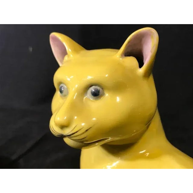 Late Qing Chinese Export Porcelain Figure of a Yellow Cat For Sale In New York - Image 6 of 13