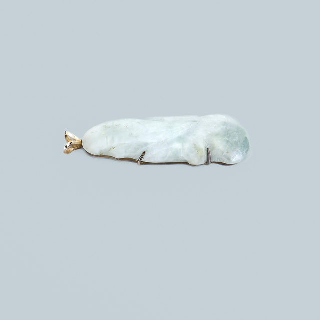 Vintage Chinese 14k Gold & Jadeite Pendant For Sale - Image 10 of 13
