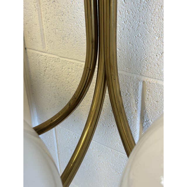 Metal Large Brass and Glass Wall Light, 1960s For Sale - Image 7 of 8