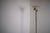 A silvered bronze floor lamp depicting a serpent rising from its base to embrace a frosted glass shade. This light fixture...