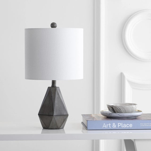 Modern Geometric Table Lamp - Dark Grey For Sale - Image 3 of 5