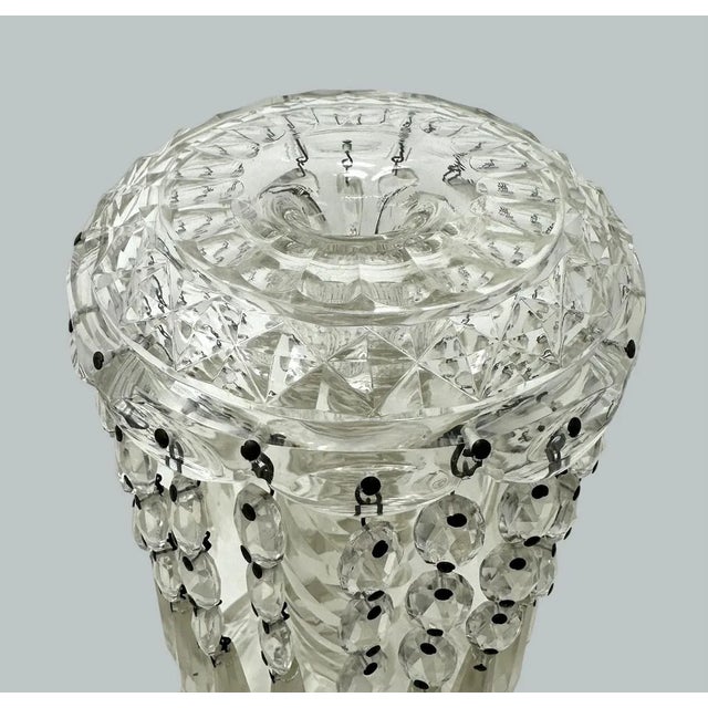 Antique Pair Irish Waterford Crystal Hand Cut Full Lead Lustres Vases Ireland For Sale - Image 6 of 11