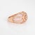 Contemporary Pink Opal Diamond Ring Sz 7 Estate 14k Rose Gold Wide Band Fine Jewelry For Sale - Image 3 of 7