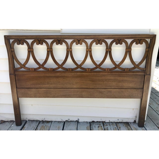 Art Deco Carved Wooden Full Size Headboard Chairish