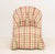 Edward Ferrell Button-Tufted Linen Upholstered & Slipper Chair, with gingham plaid pattern in green and pink and gathered...