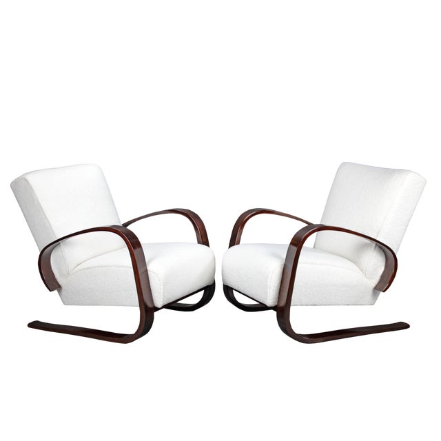 Set of Art Deco Armchairs attributed to Miroslav Navratil, 1930s For Sale