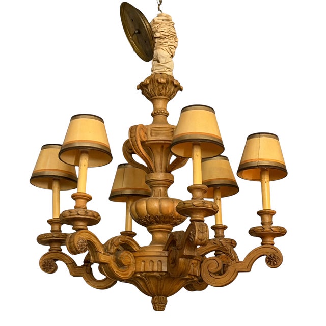 Antique Gustavian Style Swedish Beechwood Chandelier For Sale In Los Angeles - Image 6 of 9