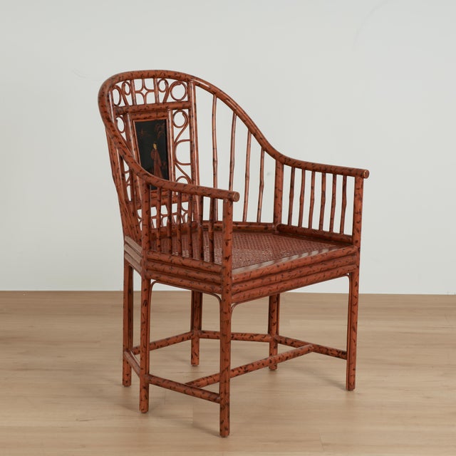 1970s Vintage Set of Four Faux Bamboo Brighton Pavillion Style Chairs by Maitland Smith For Sale - Image 5 of 18