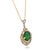 Traditional 1910s Edwardian Tourmaline Diamond 14k Gold Two Tone Pendant Necklace For Sale - Image 3 of 6
