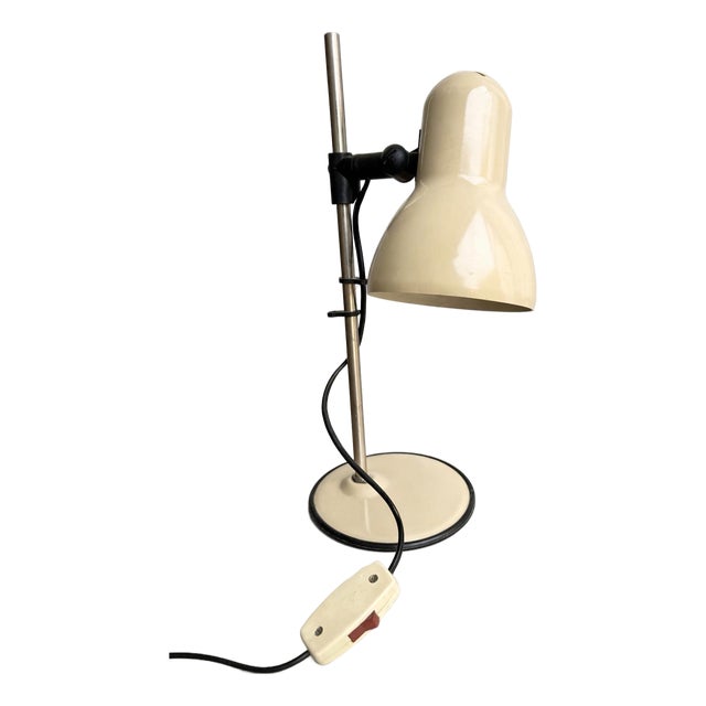 Mid-Century Modern Beige Metal Table Lamp for Elektrofém, 1970s For Sale