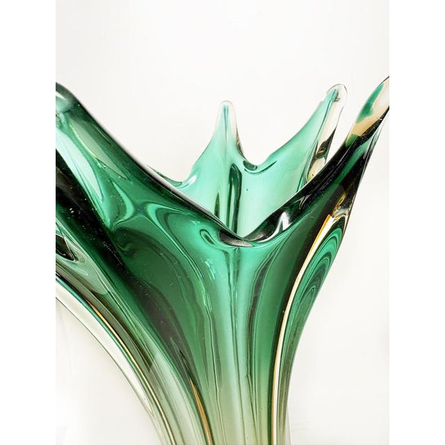 Large Italian Green and Transparent Vase, Italy, 1950 For Sale - Image 10 of 12