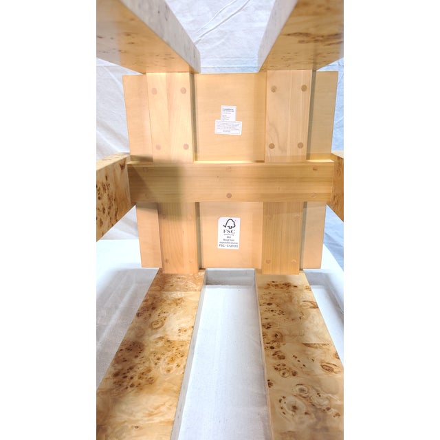 Wood Crate & Barrel Leon Burl Wood Side Table For Sale - Image 7 of 8