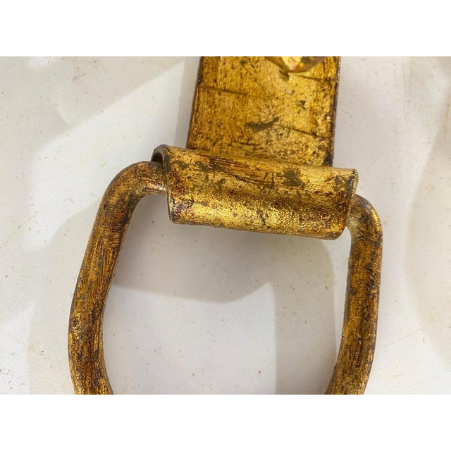 French Gilt Iron Sconces, 20th Century, Set of 2 For Sale - Image 4 of 15