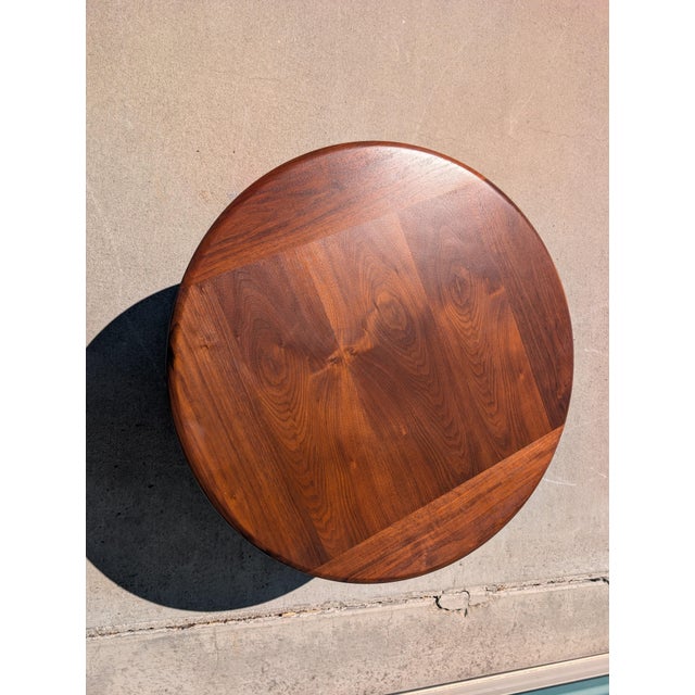 Vintage Mid Century Modern Solid Walnut Sculptural Pedestal Coffee Table For Sale - Image 4 of 5