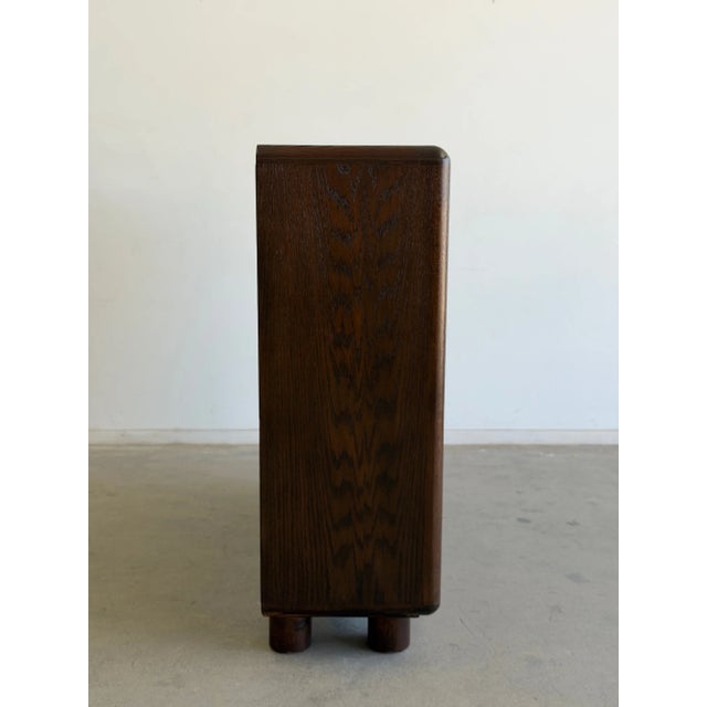 Vintage Oak Bookcase Cylinder Legs For Sale - Image 9 of 16