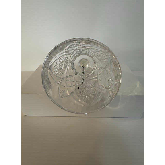 Glass Vintage Cut Crystal Bell With Starburst & Hobstar Pattern, 7.25” For Sale - Image 7 of 8