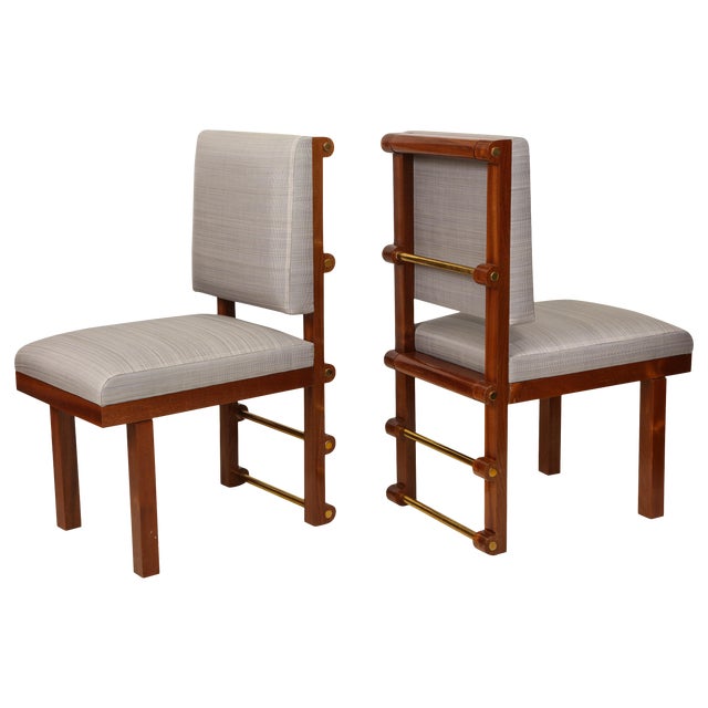 Bespoke Mahogany Library Chairs by Amir Khamneipur - a Pair For Sale