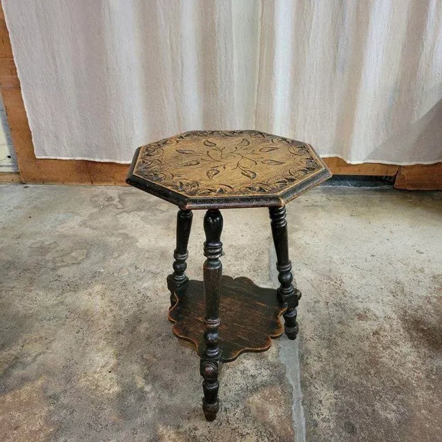 19th Century English Gypsy Side Table Carved & Turned For Sale - Image 13 of 13
