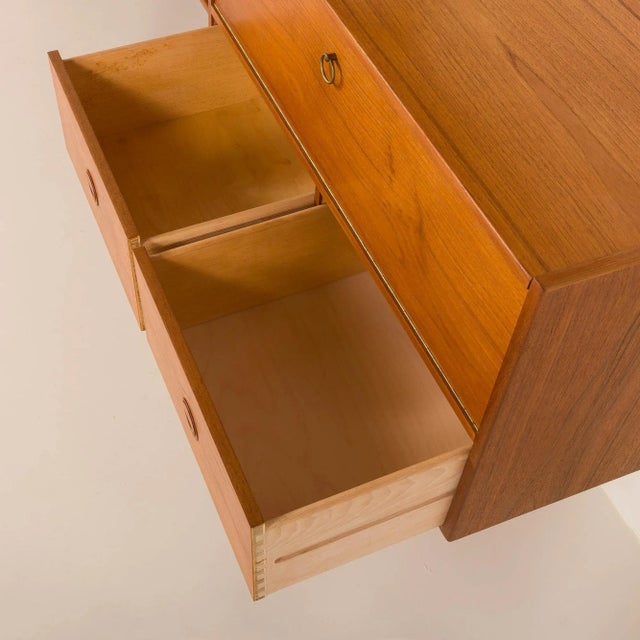 Teak 3-Bay Wall Unit with Bar Cabinet by Hansen & Guldborg for HG Furniture, Denmark, 1960s For Sale - Image 11 of 18