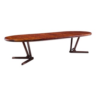 Interform Mid Century Rosewood Expanding Dining Table With 3 Leaves For Sale