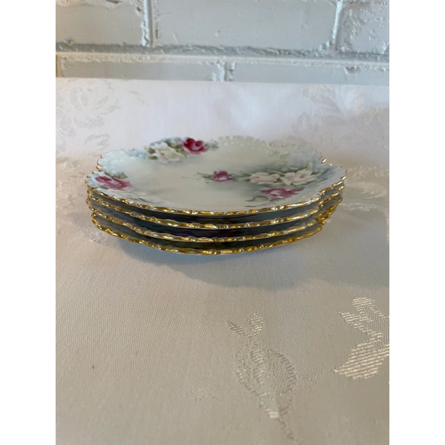 Late 20th Century R.C. Monbijou, Bavarian Rosenthal Plates Hand Painted Flowers Gilt Signed - Set of 4 For Sale - Image 11 of 13