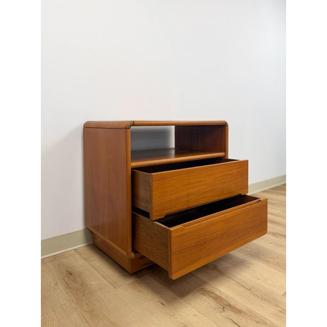 Mid 20th Century MCM Teak Rolling Tv Stand Cart Two Drawers Danish Modern Vintage For Sale - Image 5 of 14