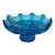 Vintage l.e. Smith Peacock Blue Glass Pedestal Bowl For Sale