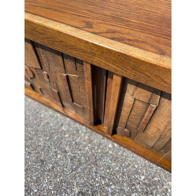 Brutalist Brutalist Pueblo Rectangular Coffee Table With Cubby Storage For Sale - Image 3 of 13