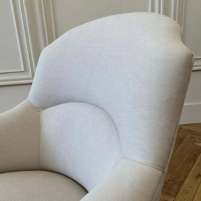 Vintage Reproduction Style Club Chair in Natural Cotton Canvas For Sale - Image 10 of 13