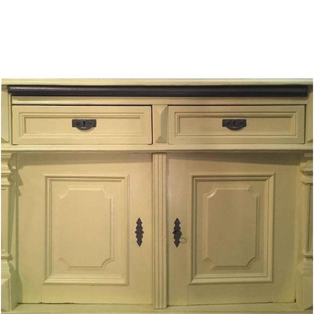 Yellow Wood Buffet with Yellow Glass Shelves, 1850 For Sale - Image 6 of 18