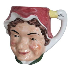 1950s Artone Hand Painted Farmer's Wife Character Toby Mug Goose, Handle England