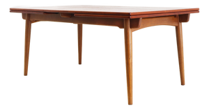 Large Extendable AT-312 Dining Table in Teak and Oak by Hans J. Wegner for Andreas Tuck, 1950