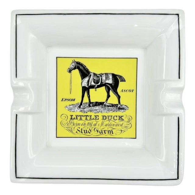 Vintage Little Duck Stud Farm Equestrian Horse Ashtray For Sale