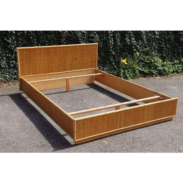 Wood Rattan Double Bed by Dal Vera, 1970 For Sale - Image 7 of 7