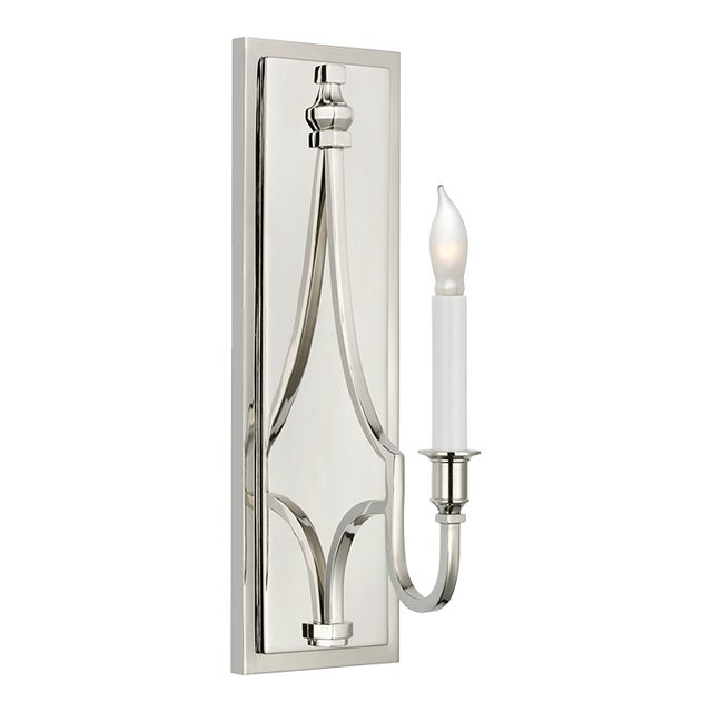 Chapman & Myers for Visual Comfort Signature Mykonos Medium Sconce in Polished Nickel For Sale