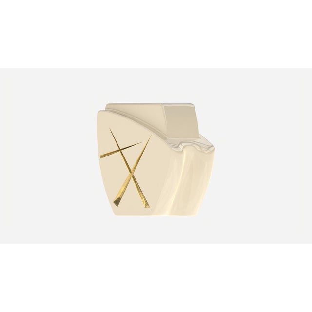 Early 21st Century Agostina Line 1 Porcelaine Skin/Gold Side Table from Eje-Design For Sale - Image 5 of 11
