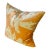 Vintage Peach & Gold Silk Pine Leaf Pillow For Sale