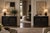 Louis XVI Style, Hollywood Regency, Large Buffets, Credenzas or Sideboards, Black Painted Wood, Cane, Marble, France,...