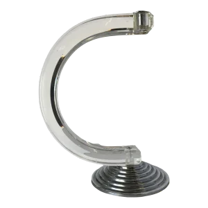 1980s Art Deco Inspired Lucite & Chrome Candlestick Holder