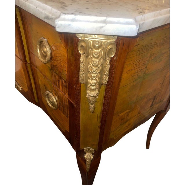 Late 18th Century French Marquetry Commode With Marble Top Signed André-Louis Gilbert For Sale In Los Angeles - Image 6 of 10
