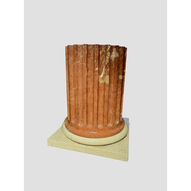 Gold Large Two-Tone Marble Pedestal Column, Italy, 1950s For Sale - Image 8 of 9