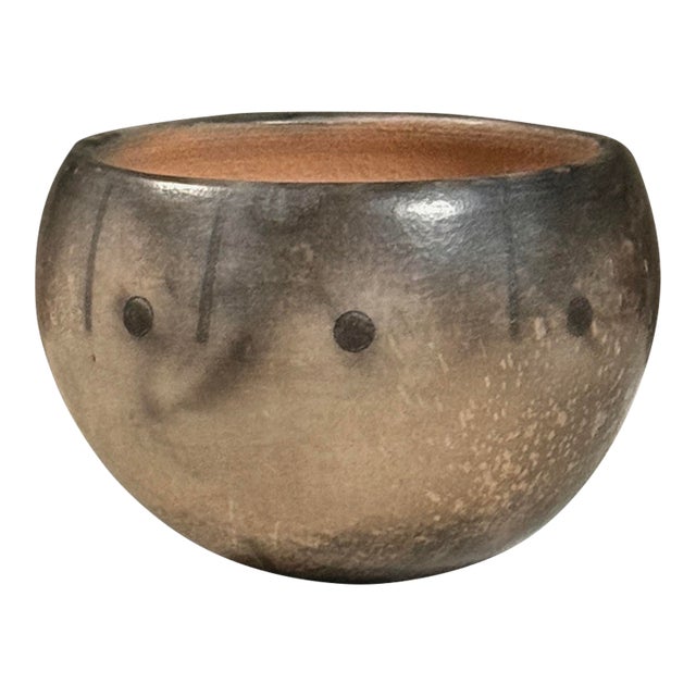 Vintage Postmodernist Studio Art Raku Fired Bowl, Signed For Sale