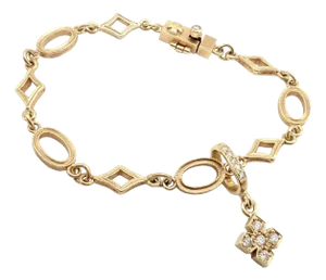 1990s Loree Rodkin Yellow Gold Diamond Cross Bracelet