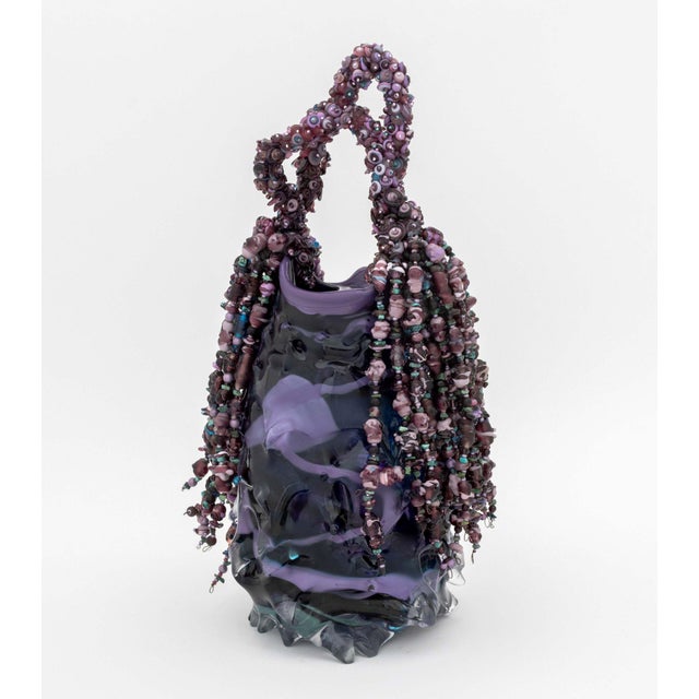Amethyst Laura Donefer "Amulet Basket" Glass Sculpture For Sale - Image 8 of 14